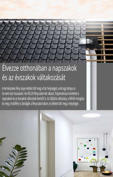 Velux fénycsatorna magastetőbe