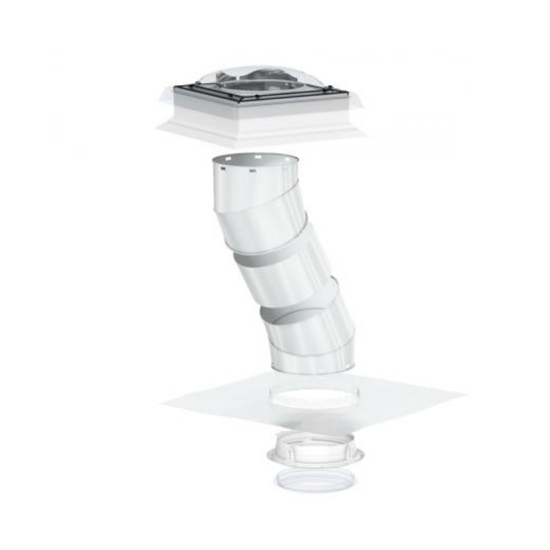 Velux TCR 0010 Merev csöves fénycsatorna átlátszó akríl kupolával lapostetőhöz - 0K14 (Ø 35 cm, 60 x 60 cm)