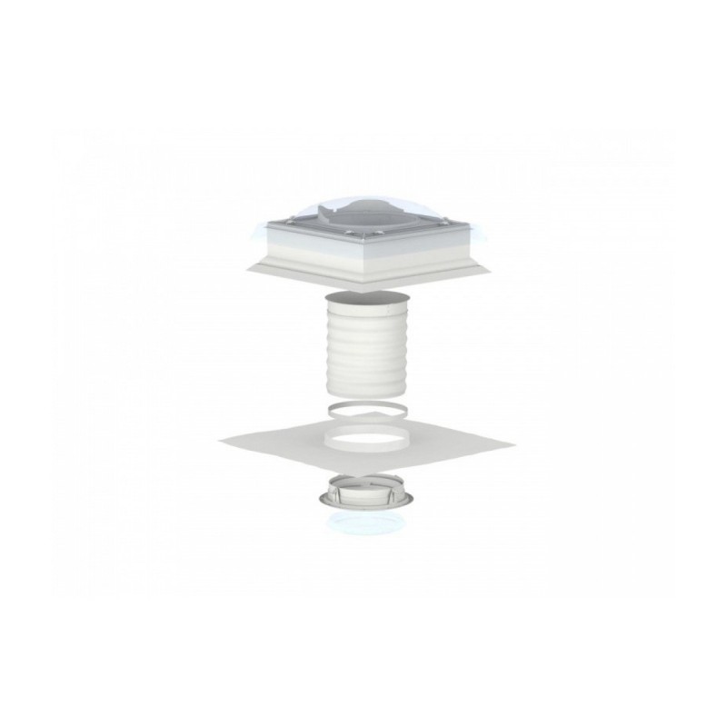 Velux TCF 0010 Flexibilis csöves fénycsatorna átlátszó akril kupolával lapostetőhöz - 0K14 (Ø 35 cm, 60 x 60 cm)